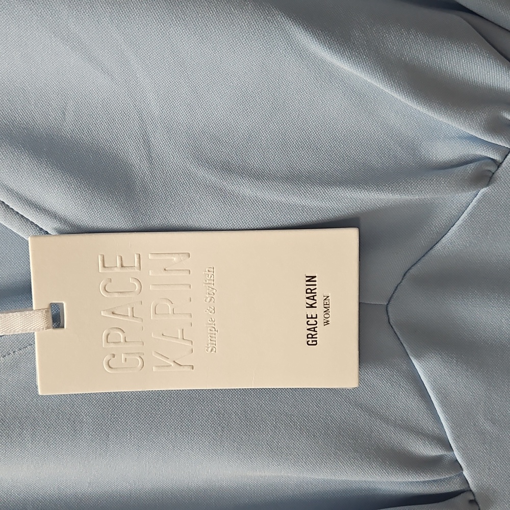 Grace Karin Asymmetrical Light Blue Dress - Picture 3 of 4
